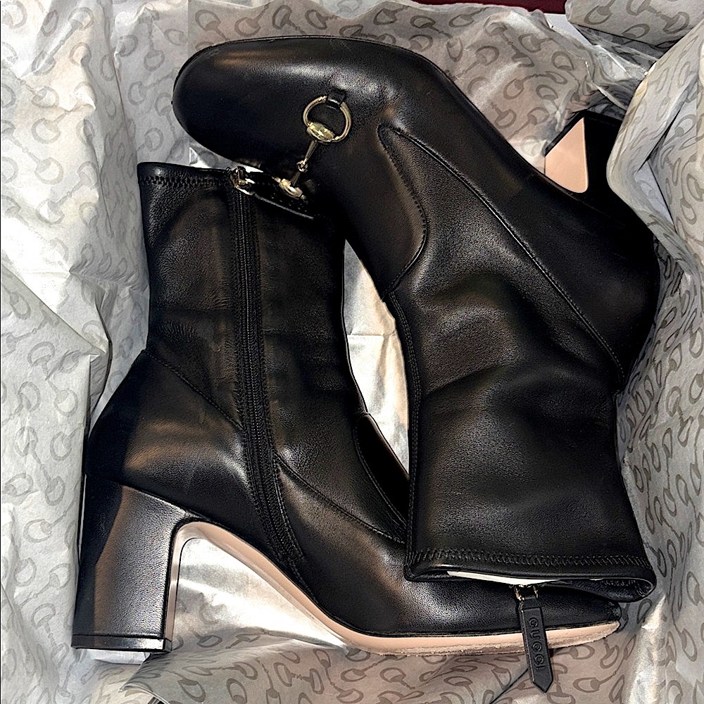 Authentic Gucci nappa soho Black Leather Boots- worn 1 time❤️ box too!